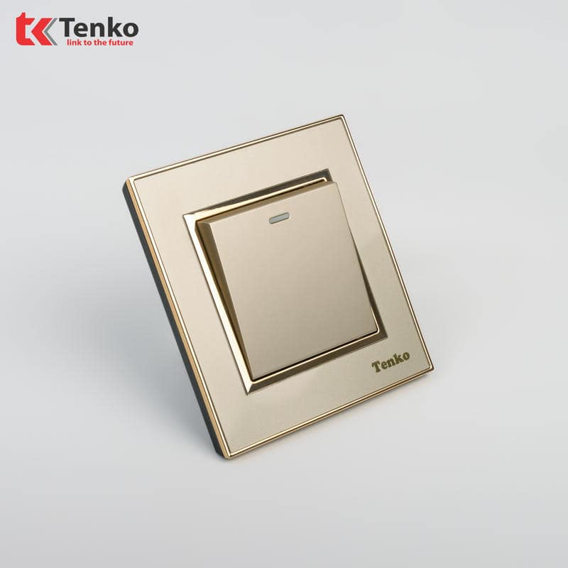 Công Tắc 1 Nút Mặt Nhựa Cao Cấp F66-01 Vàng
