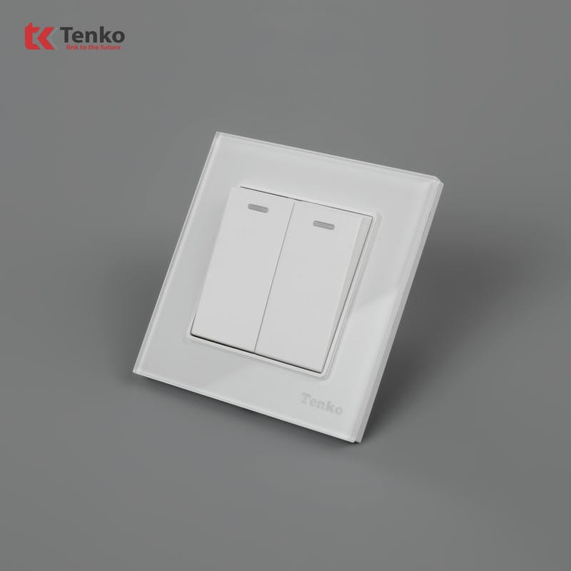 Công Tắc 2 Nút Mặt Kính Cường Lực TK-F71D-02