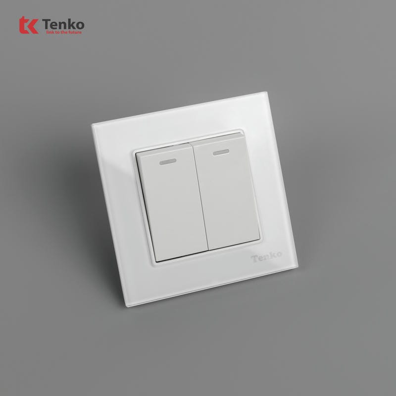 Công Tắc 2 Nút Mặt Kính Cường Lực TK-F71D-02