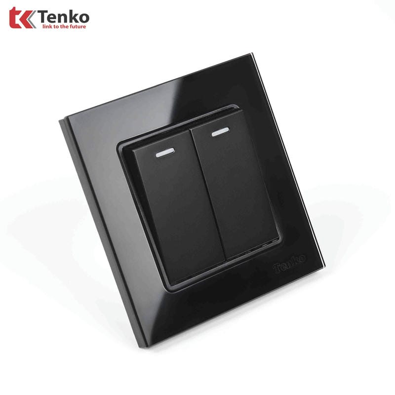 Công Tắc 2 Nút Mặt Kính Cường Lực TK-F71D-02D