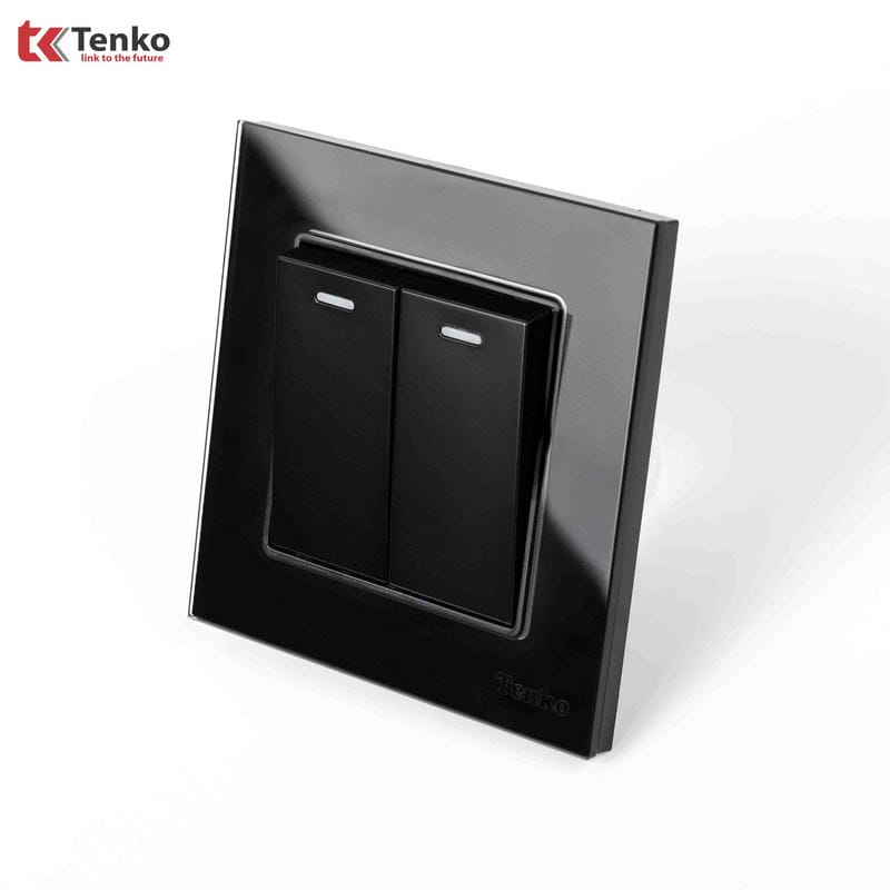 Công Tắc 2 Nút Mặt Kính Cường Lực TK-F71D-02D