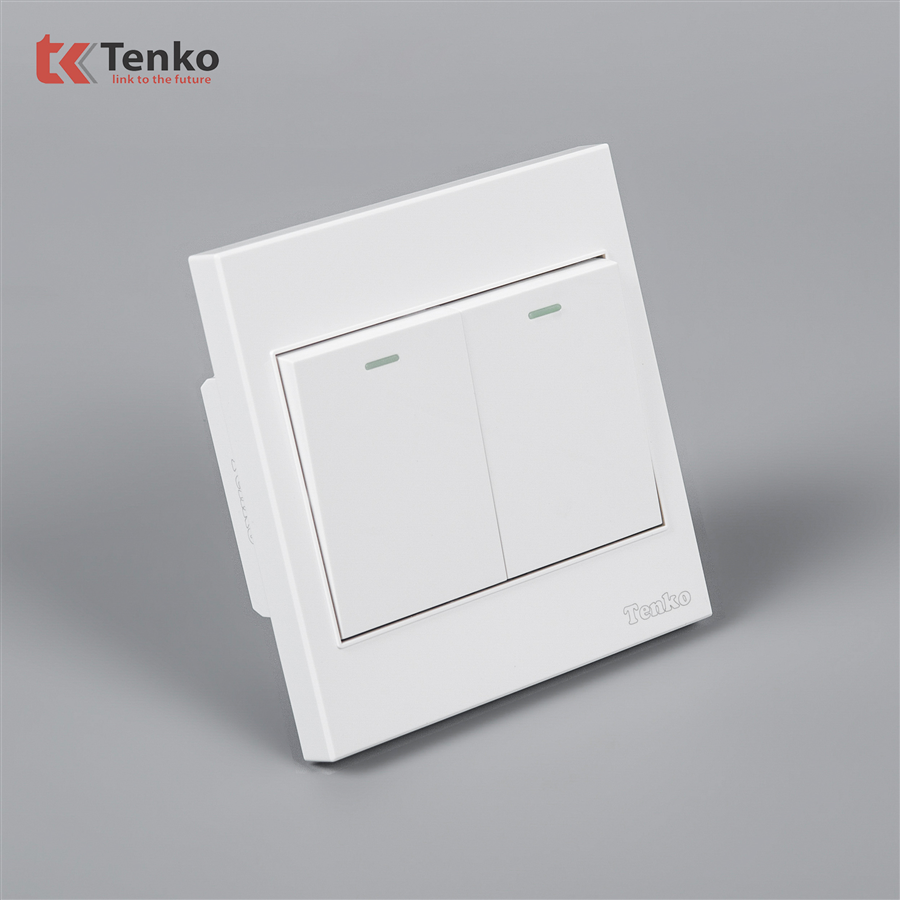 Công Tắc 2 Nút Mặt Nhựa ABS Tenko TK-V1-02