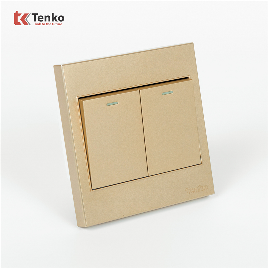 Công Tắc 2 Nút Mặt Nhựa ABS Tenko TK-V1-02
