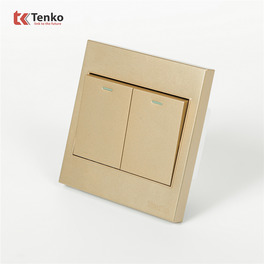 Công Tắc 2 Nút Mặt Nhựa ABS Tenko TK-V1-02