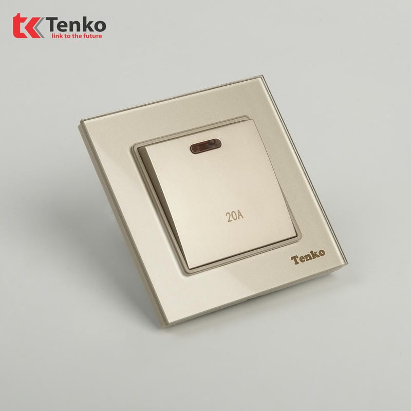 Công Tắc 20A Mặt Kính Cường Lực F71D-87 Vàng