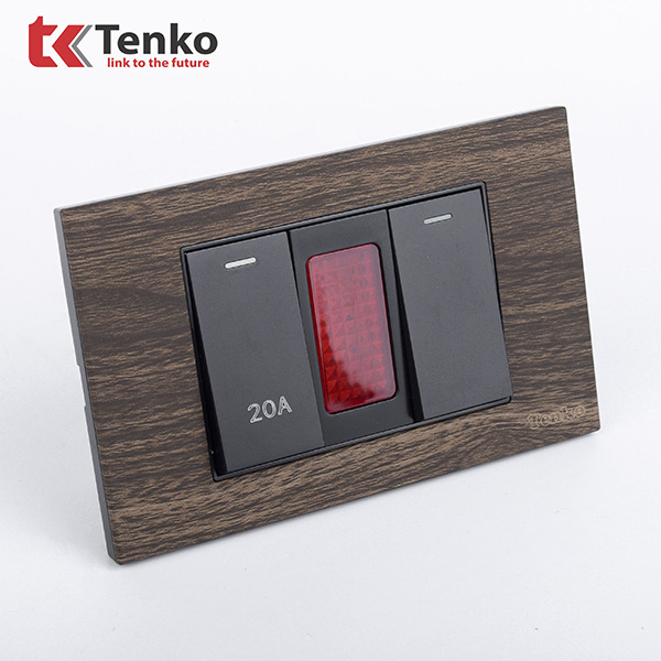 Công tắc 20A Và Công Tắc Đơn TK-C6A-081 Mặt Vân Gỗ