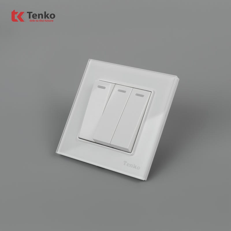 Công Tắc 3 Nút Mặt Kính Cường Lực TK-F71D-03