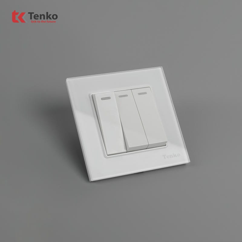 Công Tắc 3 Nút Mặt Kính Cường Lực TK-F71D-03