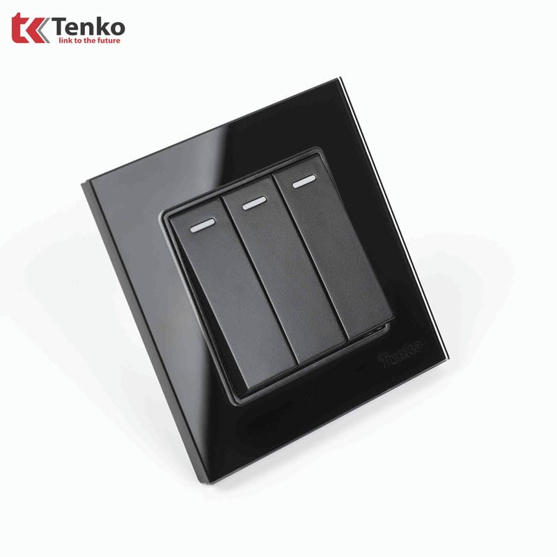 Công Tắc 3 Nút Mặt Kính Cường Lực TK-F71D-03D