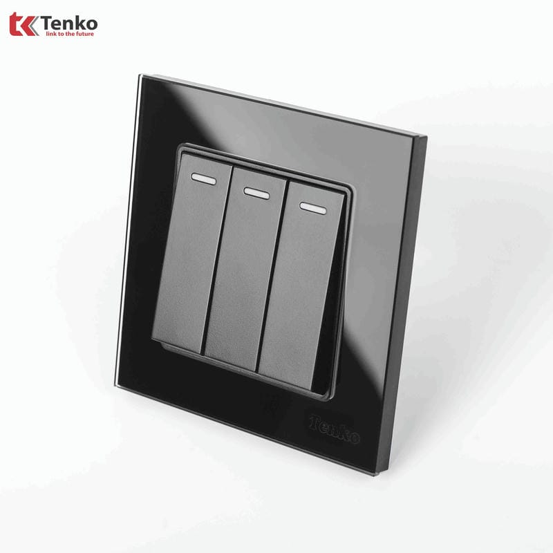 Công Tắc 3 Nút Mặt Kính Cường Lực TK-F71D-03D