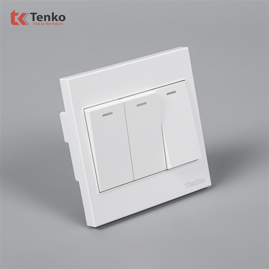 Công Tắc 3 Nút Mặt Nhựa ABS Tenko TK-V1-03