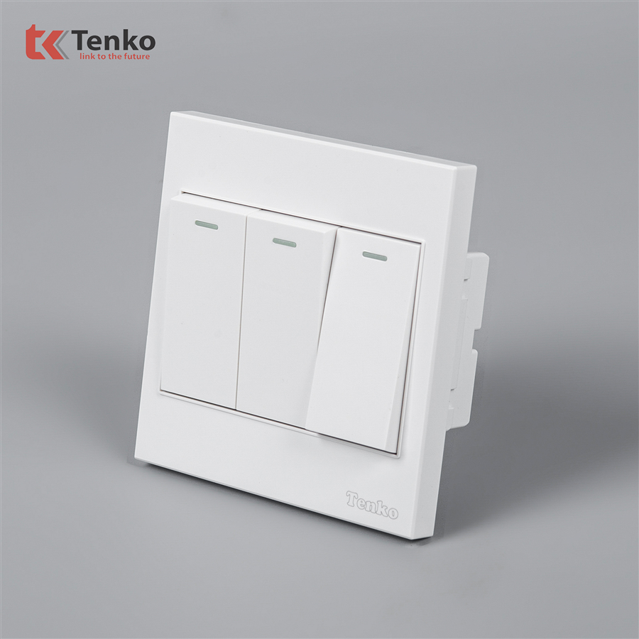 Công Tắc 3 Nút Mặt Nhựa ABS Tenko TK-V1-03
