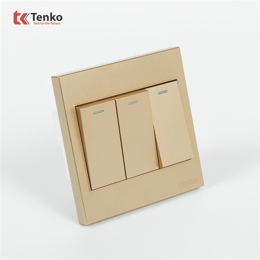 Công Tắc 3 Nút Mặt Nhựa ABS Tenko TK-V1-03