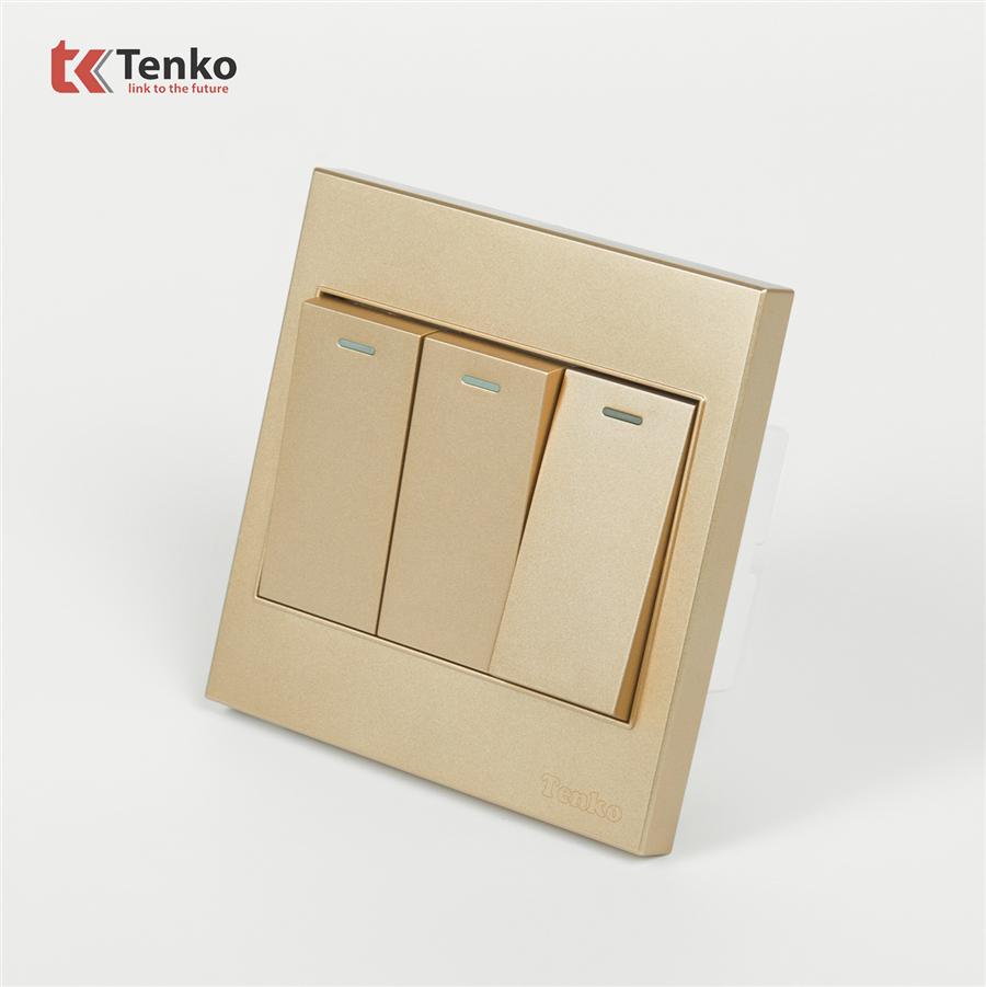 Công Tắc 3 Nút Mặt Nhựa ABS Tenko TK-V1-03