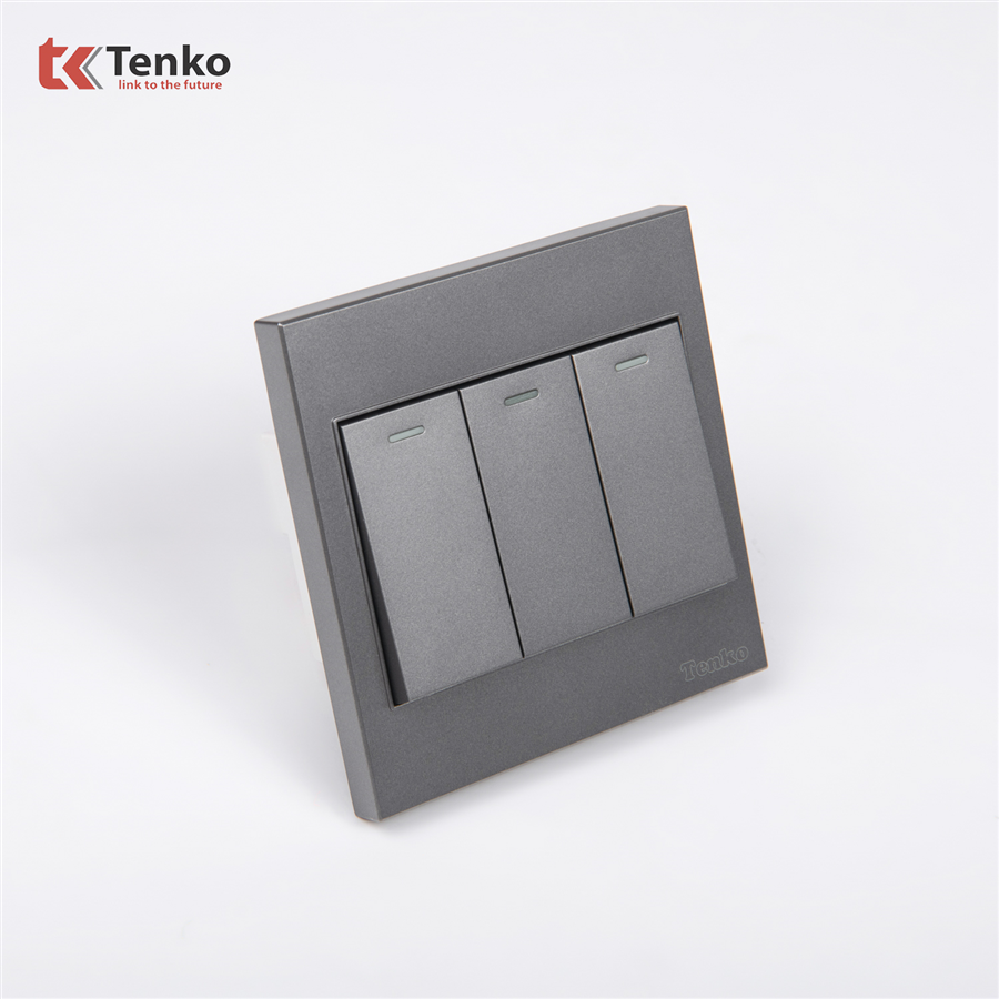 Công Tắc 3 Nút Mặt Nhựa ABS Tenko TK-V1-03