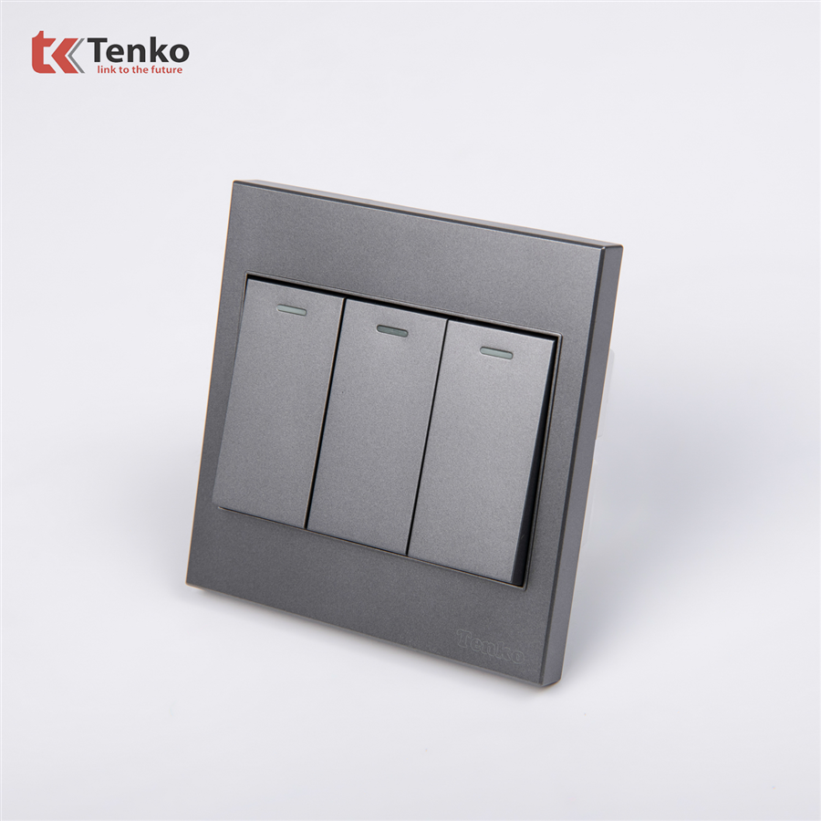 Công Tắc 3 Nút Mặt Nhựa ABS Tenko TK-V1-03