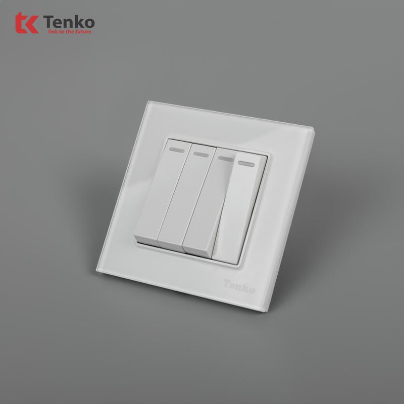 Công Tắc 4 Nút Mặt Kính Cường Lực TK-F71D-04