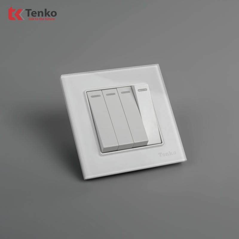 Công Tắc 4 Nút Mặt Kính Cường Lực TK-F71D-04
