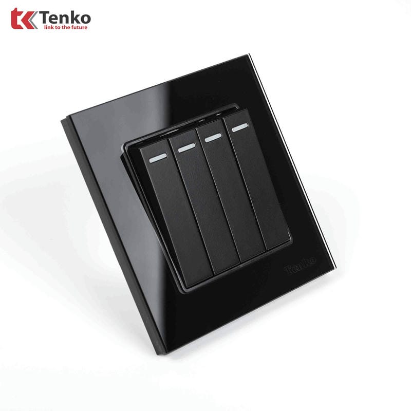 Công Tắc 4 Nút Mặt Kính Cường Lực TK-F71D-04D