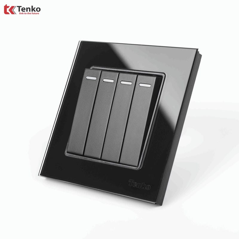 Công Tắc 4 Nút Mặt Kính Cường Lực TK-F71D-04D