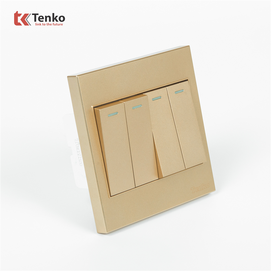 Công Tắc 4 Nút Mặt Nhựa ABS Tenko TK-V1-04