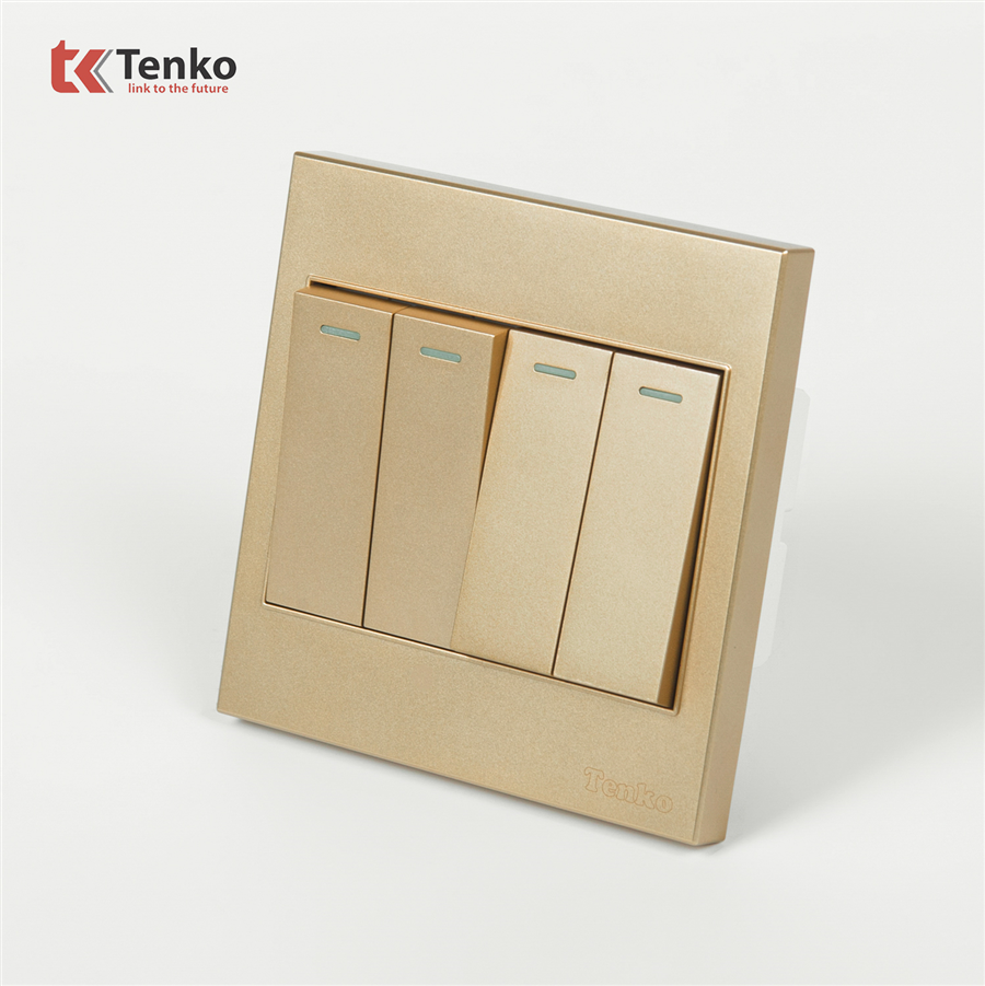 Công Tắc 4 Nút Mặt Nhựa ABS Tenko TK-V1-04