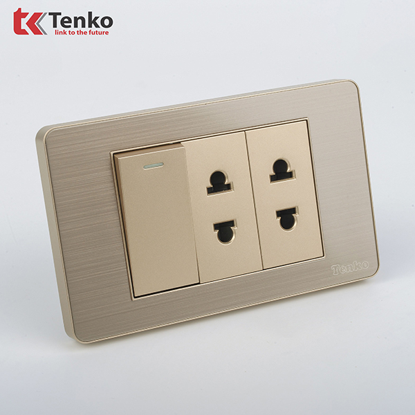 Công Tắc Ổ Cắm Điện Âm Tường Kim Loại  TK-C7G-025