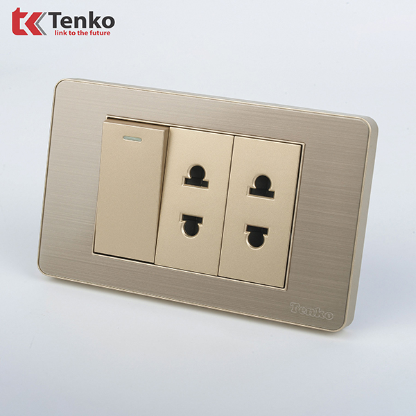 Công Tắc Ổ Cắm Điện Âm Tường Kim Loại  TK-C7G-025