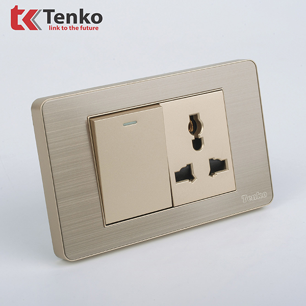 Công Tắc Ổ Cắm Điện Âm tường Kim Loại TK-C7G-041