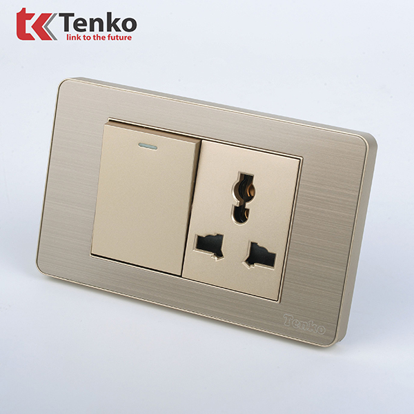 Công Tắc Ổ Cắm Điện Âm tường Kim Loại TK-C7G-041
