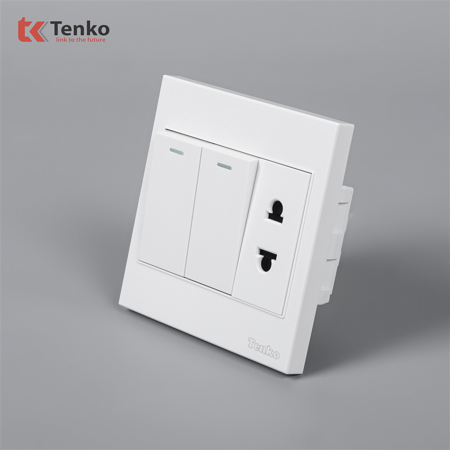 Công Tắc Ổ Cắm Điện Nhựa ABS Tenko TK-V1-027