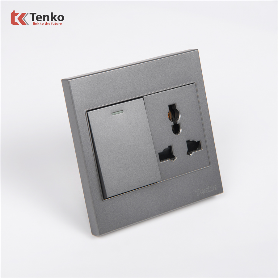 Công Tắc Ổ Cắm Điện Nhựa ABS Tenko TK-V1-039