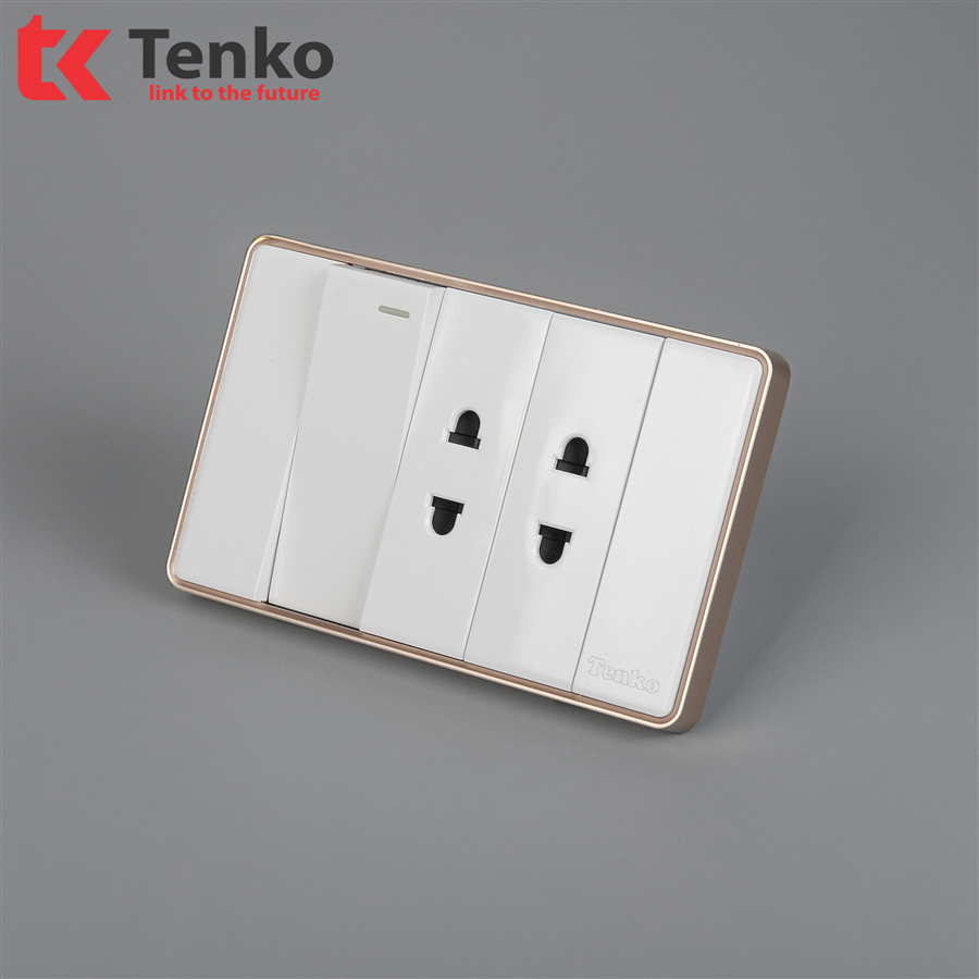 Công Tắc, Ổ CắmTràn Viền C1-025 Trắng Viền Vàng