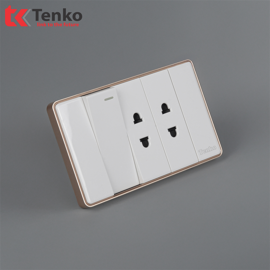 Công Tắc, Ổ CắmTràn Viền C1-025 Trắng Viền Vàng