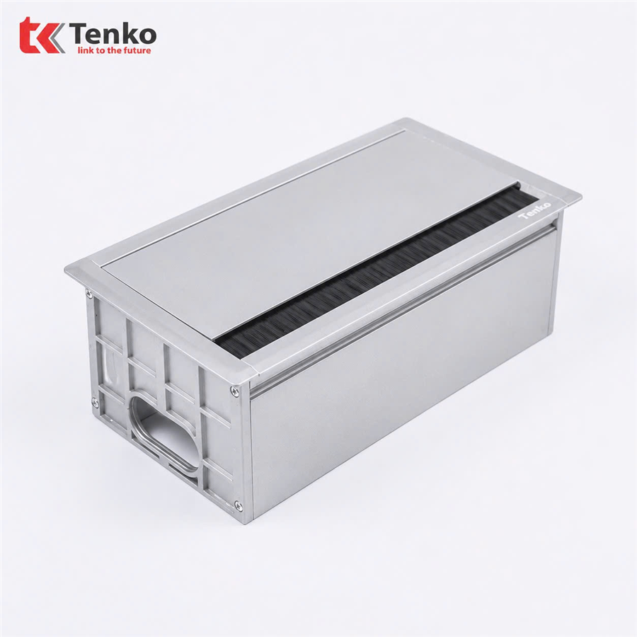 Hộp Điện Âm Bàn Họp 2 Module Ổ Cắm TK-AB2S Bạc