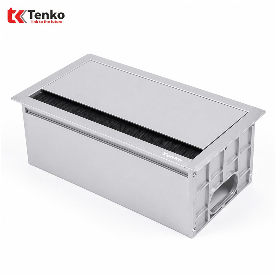 Hộp Điện Âm Bàn Họp 2 Module Ổ Cắm TK-AB2S Bạc