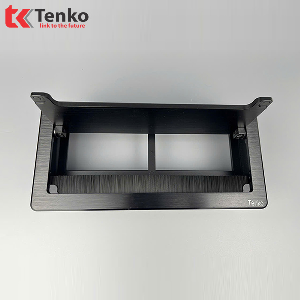 Hộp Ổ Cắm Âm Bàn Hợp Kim Nhôm Tenko TK-D4S Đen
