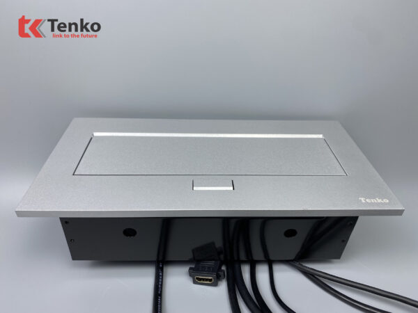 Hộp Ổ Cắm Điện Âm Bàn Họp Tenko TK-AS02DN Màu Bạc