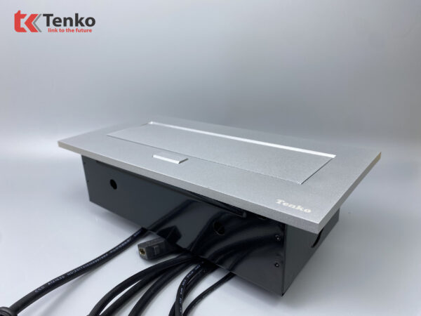 Hộp Ổ Cắm Điện Âm Bàn Họp Tenko TK-AS02DN Màu Bạc