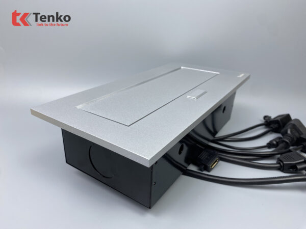 Hộp Ổ Cắm Điện Âm Bàn Họp Tenko TK-AS02DN Màu Bạc