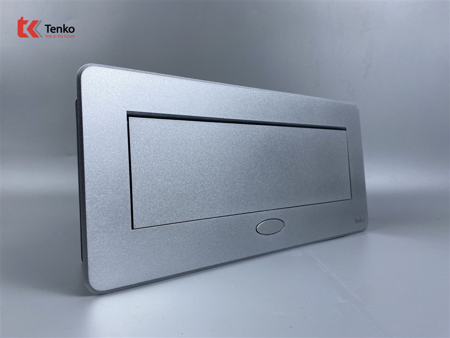 Hộp Ổ Cắm Điện Âm Bàn Họp Tenko TK-AS05DN Màu Bạc