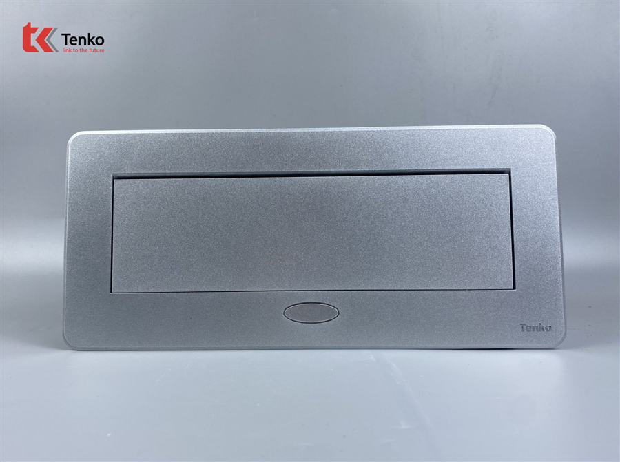 Hộp Ổ Cắm Điện Âm Bàn Họp Tenko TK-AS08DN Màu Bạc