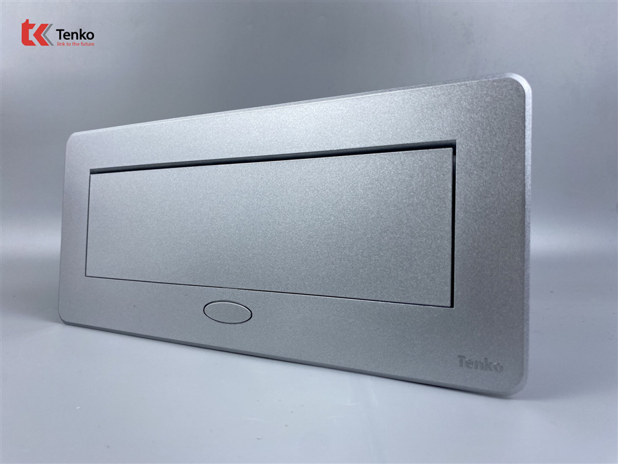 Hộp Ổ Cắm Điện Âm Bàn Họp Tenko TK-AS08DN Màu Bạc