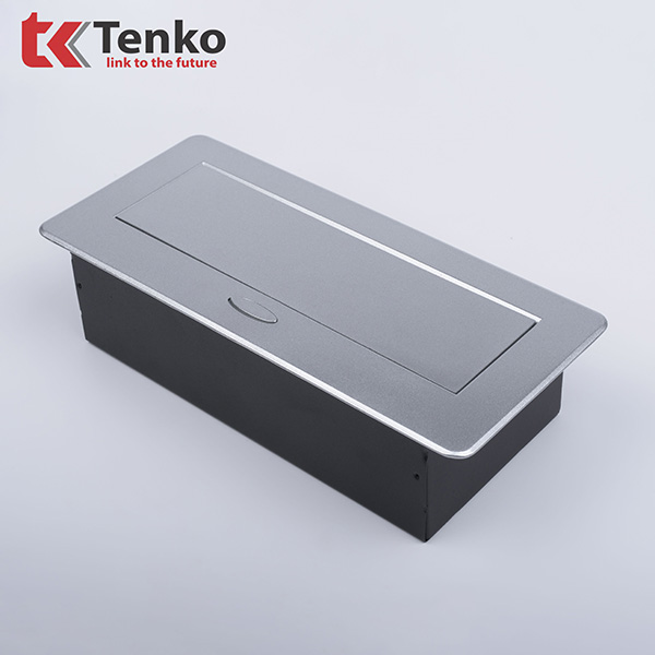 Hộp Ổ Cắm Điện Âm Bàn Họp Tenko TK-AS09DN Màu Bạc
