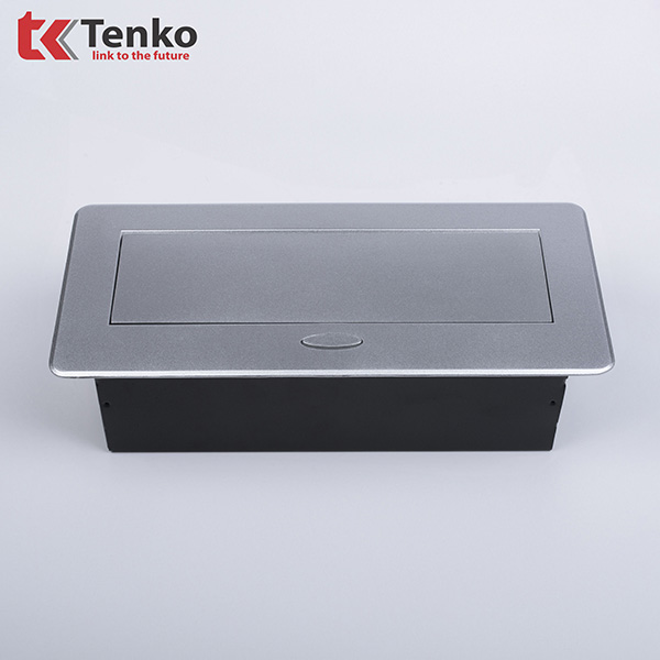 Hộp Ổ Cắm Điện Âm Bàn Họp Tenko TK-AS09DN Màu Bạc
