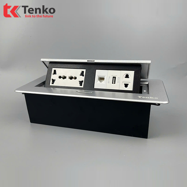 Hộp Ổ Cắm Điện Âm Bàn Họp  TK-AS06DN-07