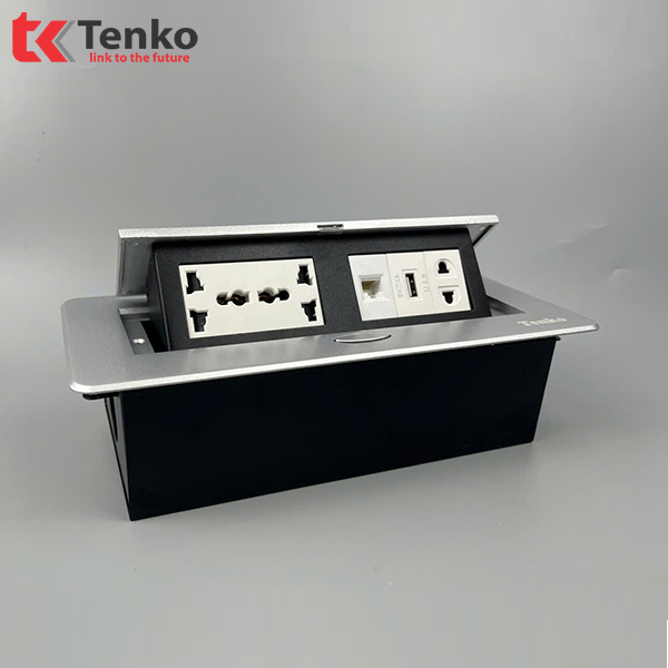 Hộp Ổ Cắm Điện Âm Bàn Họp  TK-AS06DN-07