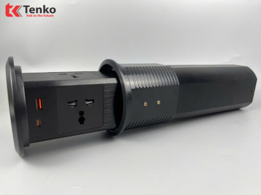 Hộp Ổ Cắm Điện Âm Bàn Tenko TK-HX8 Đen