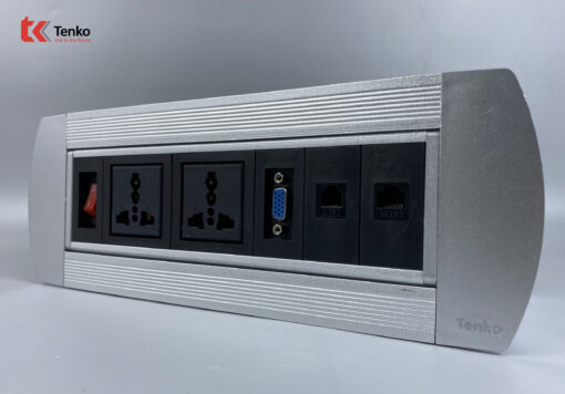 Hộp Ổ Cắm Điện Âm Bàn Tenko Xoay 180 Độ TK-HX5