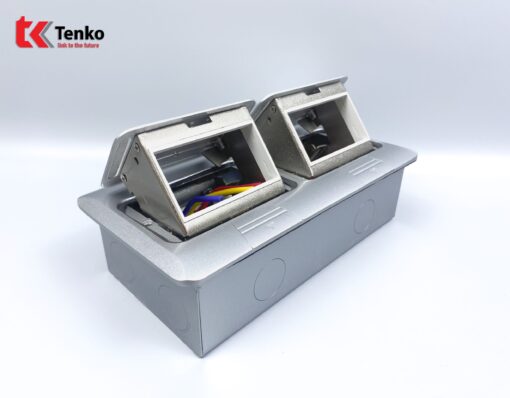Hộp Ổ Cắm Điện Âm Sàn Thông Dụng TK-J04 Màu Bạc